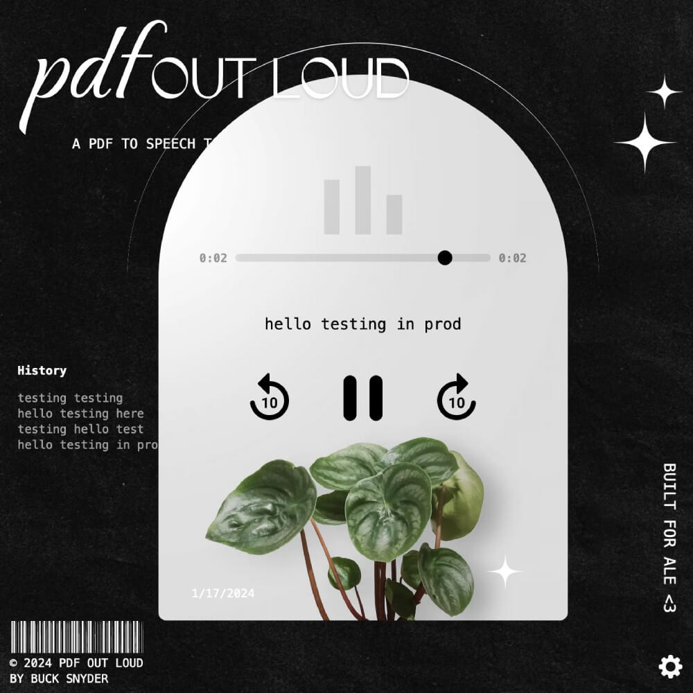 PDF Out Loud | AI-powered PDF-to-Speech Tool