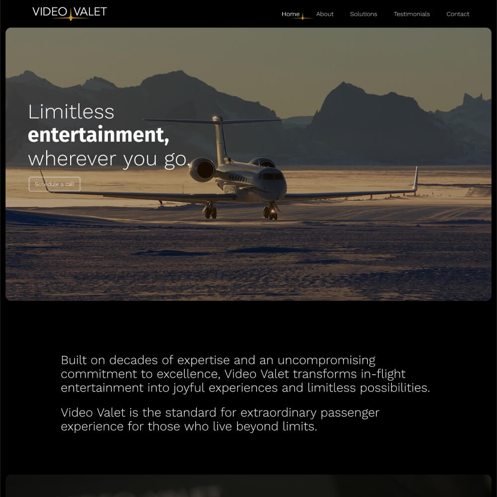 Video Valet | Product Development, Marketing Website